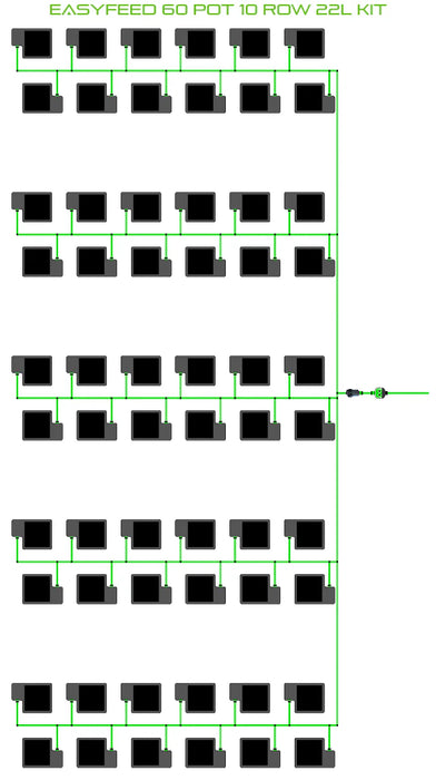 Alien Hydroponics EasyFeed 60 Pot 10 Row Kit