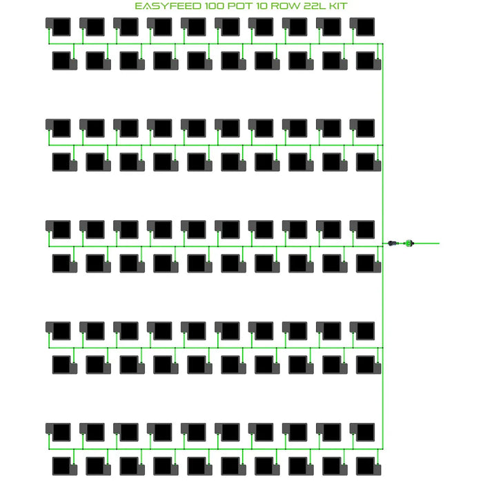 Alien Hydroponics EasyFeed 100 Pot 10 Row Kit