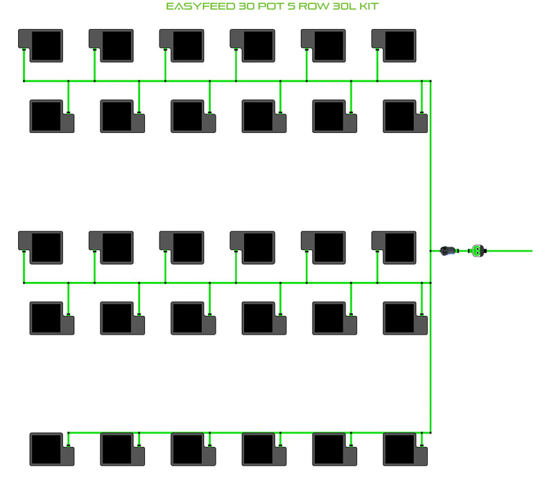 Alien Hydroponics EasyFeed 30 Pot 5 Row Kit