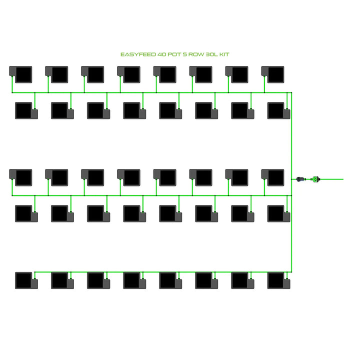 Alien Hydroponics EasyFeed 40 Pot 5 Row Kit