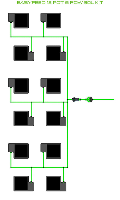 Alien Hydroponics EasyFeed 12 Pot 6 Row Kit