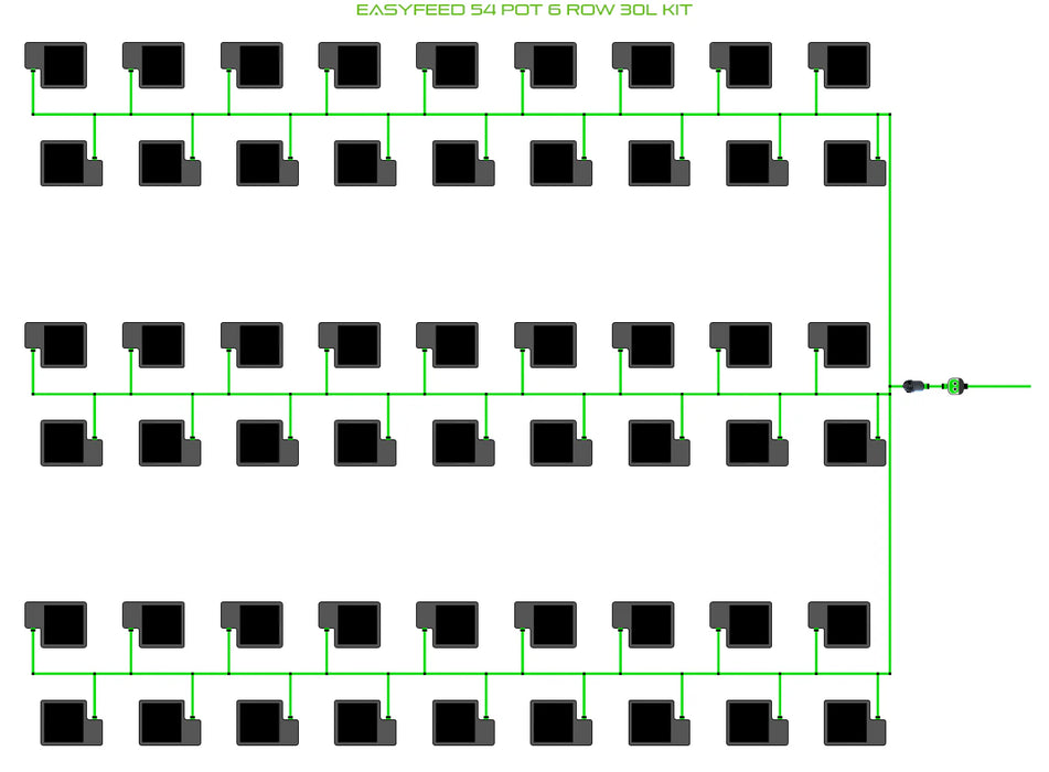 Alien Hydroponics EasyFeed 54 Pot 6 Row Kit