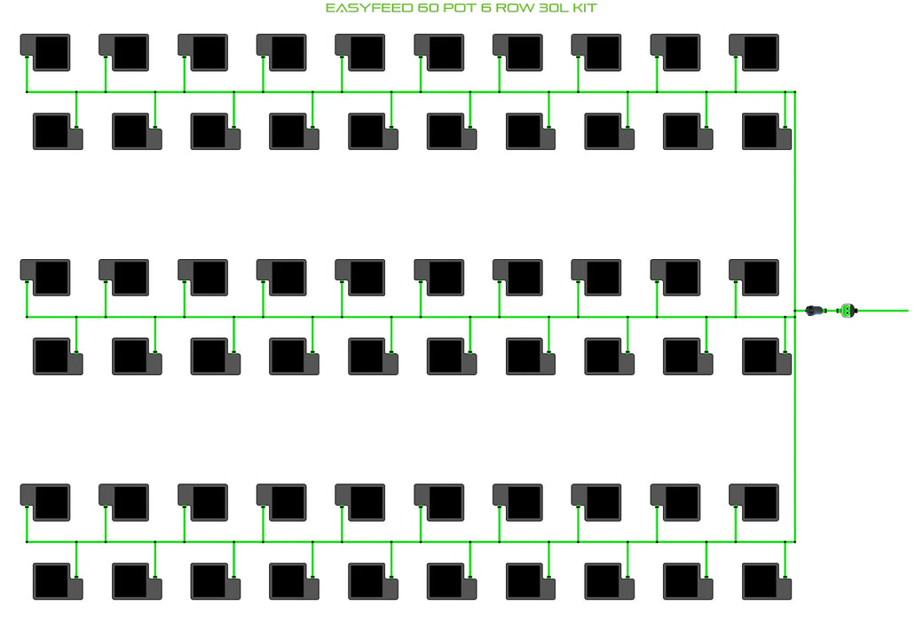Alien Hydroponics EasyFeed 60 Pot 6 Row Kit