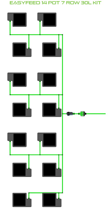 Alien Hydroponics EasyFeed 14 Pot 7 Row Kit