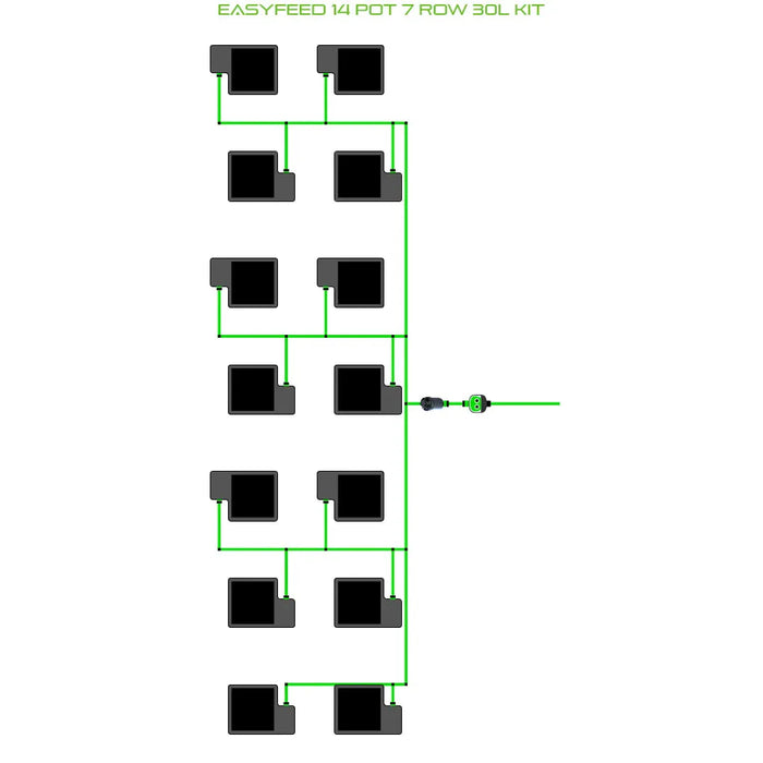 Alien Hydroponics EasyFeed 14 Pot 7 Row Kit