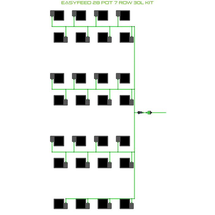 Alien Hydroponics EasyFeed 28 Pot 7 Row Kit