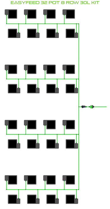 Alien Hydroponics EasyFeed 32 Pot 8 Row Kit