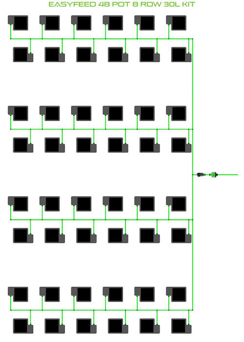 Alien Hydroponics EasyFeed 48 Pot 8 Row Kit