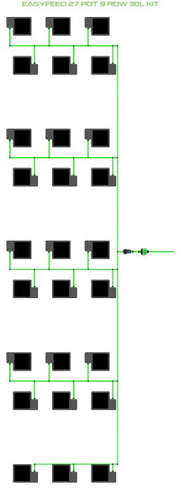 Alien Hydroponics EasyFeed 27 Pot 9 Row Kit