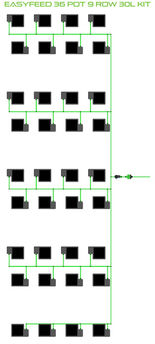 Alien Hydroponics EasyFeed 36 Pot 9 Row Kit