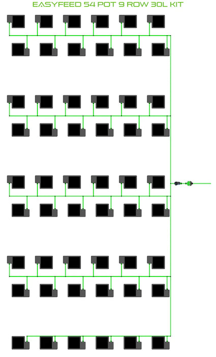 Alien Hydroponics EasyFeed 54 Pot 9 Row Kit