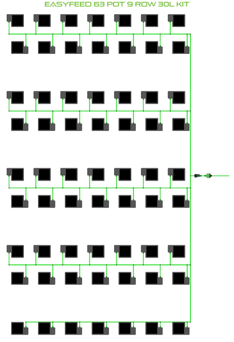 Alien Hydroponics EasyFeed 63 Pot 9 Row Kit