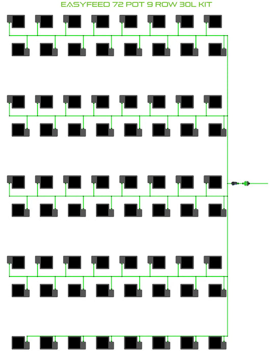 Alien Hydroponics EasyFeed 72 Pot 9 Row Kit