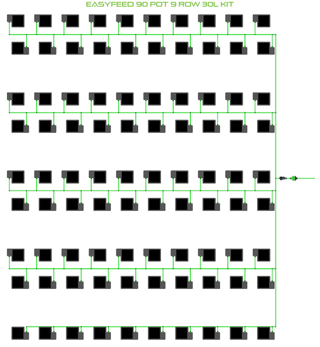 Alien Hydroponics EasyFeed 90 Pot 9 Row Kit