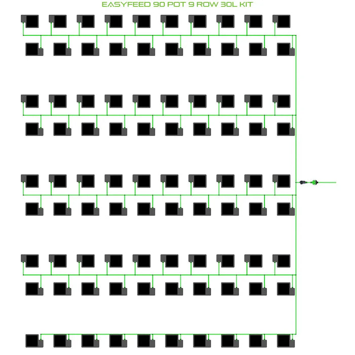 Alien Hydroponics EasyFeed 90 Pot 9 Row Kit