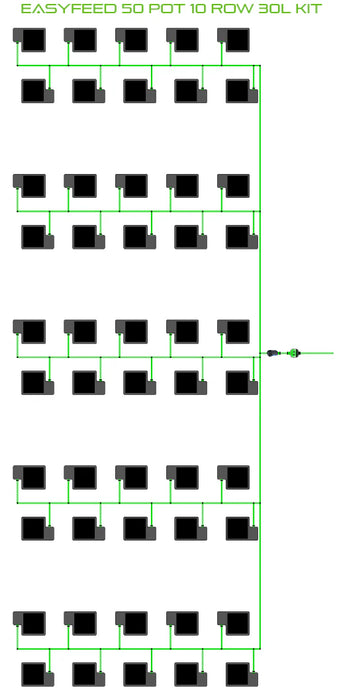Alien Hydroponics EasyFeed 50 Pot 10 Row Kit