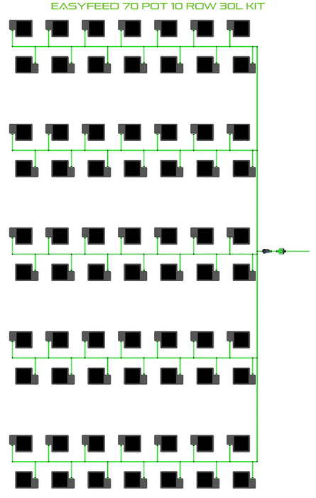 Alien Hydroponics EasyFeed 70 Pot 10 Row Kit