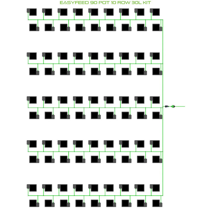 Alien Hydroponics EasyFeed 90 Pot 10 Row Kit