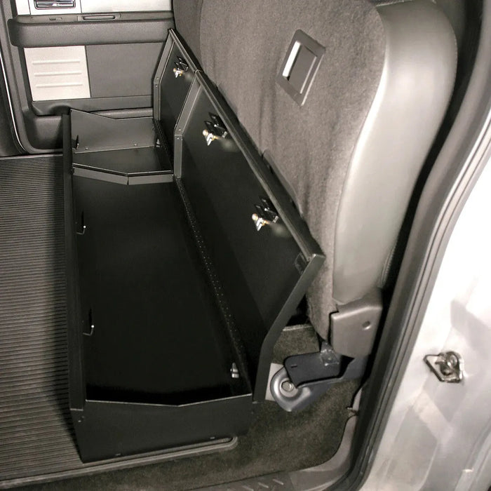 Underseat Lockbox - Full Length w/ Keyed Lock for Ford F150 SuperCrew, Black - Ironclad Sentry