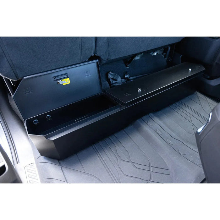 Underseat Lockbox w/ Keyed Lock for Chevrolet Silverado & GMC Sierra Crew & Double Cab; 2019+ 1500 & 2020+ 2500 & 3500, Black - Ironclad Sentry