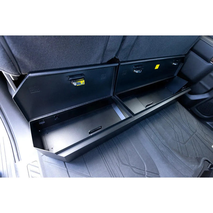 Underseat Lockbox w/ Keyed Lock for Chevrolet Silverado & GMC Sierra Crew & Double Cab; 2019+ 1500 & 2020+ 2500 & 3500, Black - Ironclad Sentry