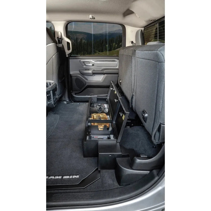 Underseat Lockbox w/ Key Lock for RAM Trucks Crew Cab, Black - Ironclad Sentry