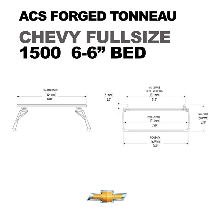 Leitner Designs ACS Forged Tonneau - Rails Only - Chevrolet