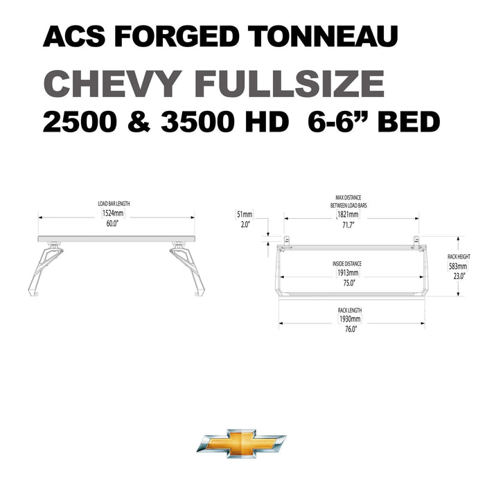 Leitner Designs ACS Forged Tonneau - Rails Only - Chevrolet