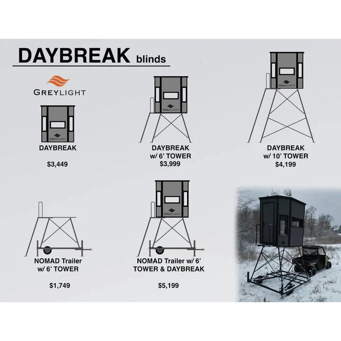 Greylight Daybreak Blind & 6' Tower & Nomad Trailer