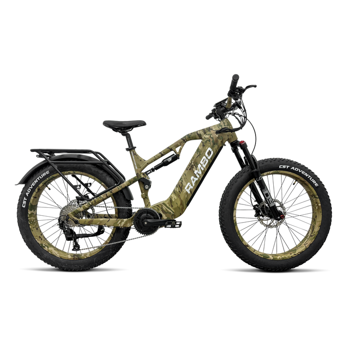 Rambo Bikes 1000W Dominator HD Full Suspension Electric Bike — Ironclad Sentry Rambo Bikes 1000W Dominator HD Full Suspension Electric Bike — Ironclad Sentry