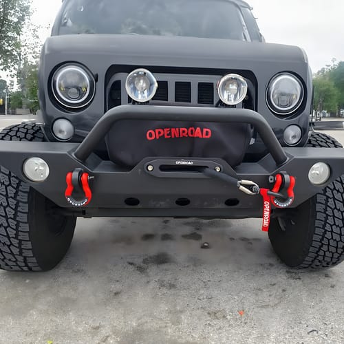 OPENROAD Winch Protection Cover Heavy Duty Waterproof Dust-proof Black Neoprene,Ideal for 2000-17500lbs