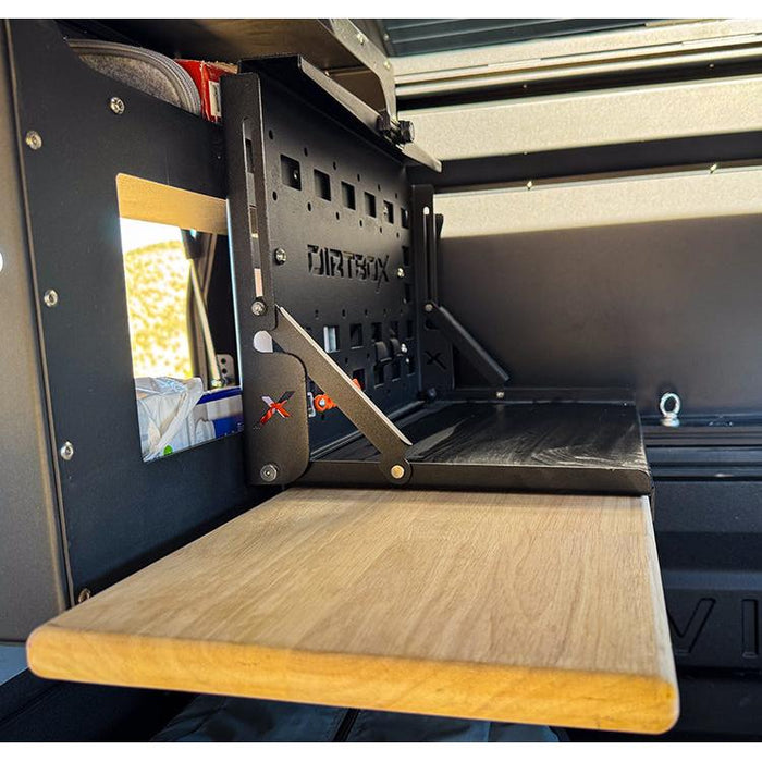 Dirtbox Overland Folding Camp Table with Cutting Board & Side Molle Box