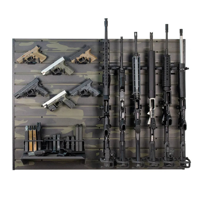 Hold Up Displays HD100-BC Black Camo Gun Wall Bundle - Ironclad Sentry