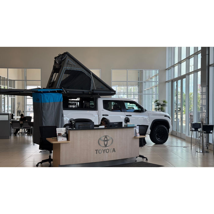 Dirtbox Overland Ultimate Camp Shower Set: Hard Case Shower/Bathroom Awning + 90 Degree Swing Out