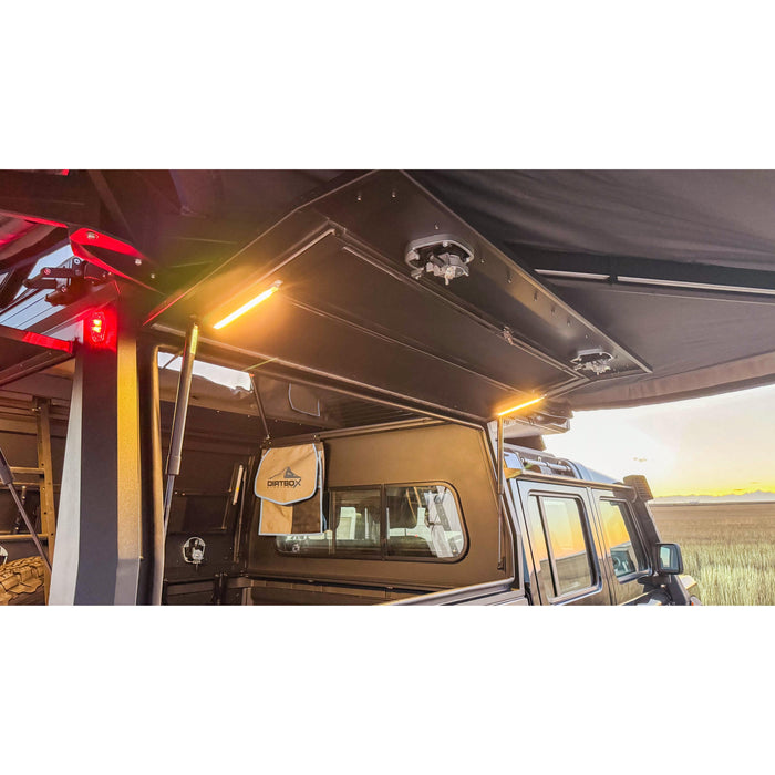 Dirtbox Overland Canopy Camper – Modular Truck Camper Shell / Topper for Mid-Size & Full-Size Trucks (Tacoma, Rivian, Tundra, F-150, Quatermaster, Gladiator, Ram, Silverado)