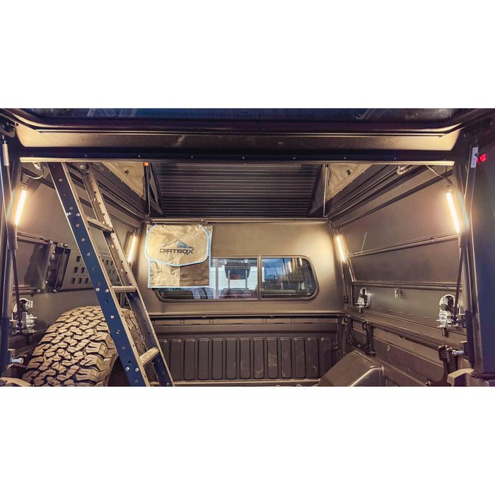 Dirtbox Overland Canopy Camper – Modular Truck Camper Shell / Topper for Mid-Size & Full-Size Trucks (Tacoma, Rivian, Tundra, F-150, Quatermaster, Gladiator, Ram, Silverado)