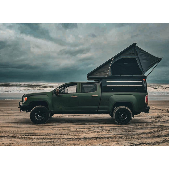 Dirtbox Overland Canopy Camper – Modular Truck Camper Shell / Topper for Mid-Size & Full-Size Trucks (Tacoma, Rivian, Tundra, F-150, Quatermaster, Gladiator, Ram, Silverado)