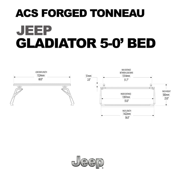 Leitner Designs ACS Forged Tonneau - Rack Only - Jeep