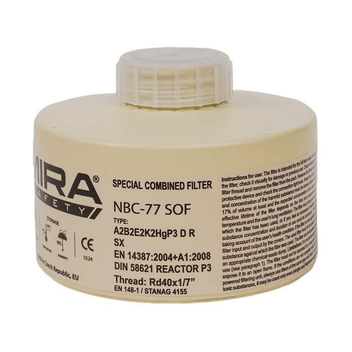 MIRA Safety CBRN Gas Mask Filter NBC-77 SOF 40mm Thread - 20 Year Shelf Life