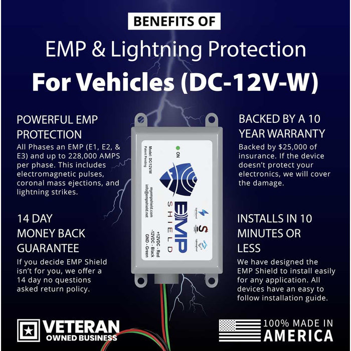 EMP Shield - EMP & Lightning Protection for Vehicles (DC-12V-W)