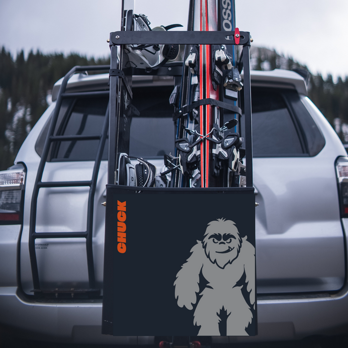 Chuck Rack PREORDER Chuck Bucket Hitch-Mounted Ski & Snowboard Carrier