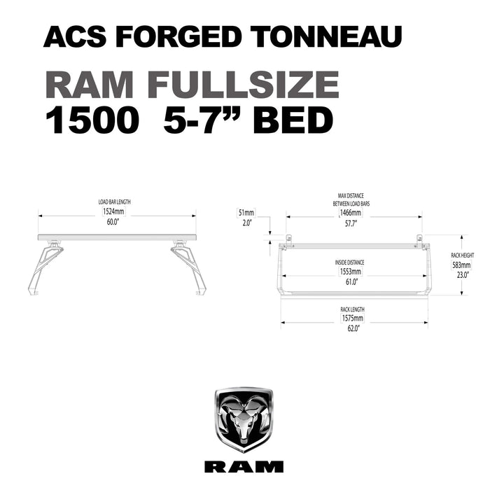 Leitner Designs ACS Forged Tonneau - Rails Only - RAM