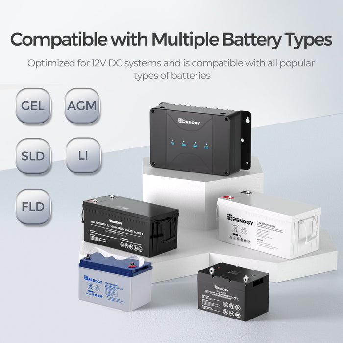 Renogy DCC30S 12V 30A Dual Input DC-DC On-Board Battery Charger with MPPT with Renogy ONE Core