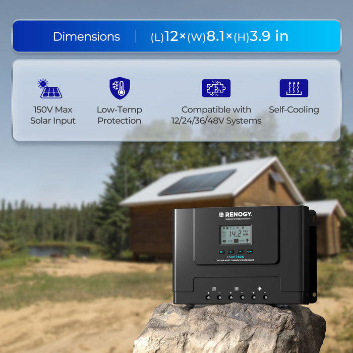 Renogy Rover Lite 12V/ 24V/ 36V/ 48V 60A MPPT Solar Charge Controller