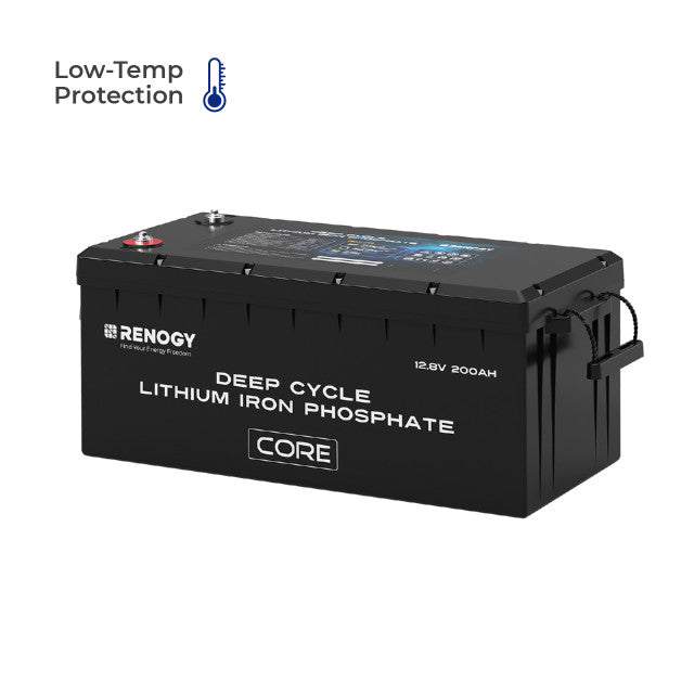 Renogy  12V 200Ah Core Series Deep Cycle Lithium Iron Phosphate Battery - Supports Series Connection for 24V/48V Systems