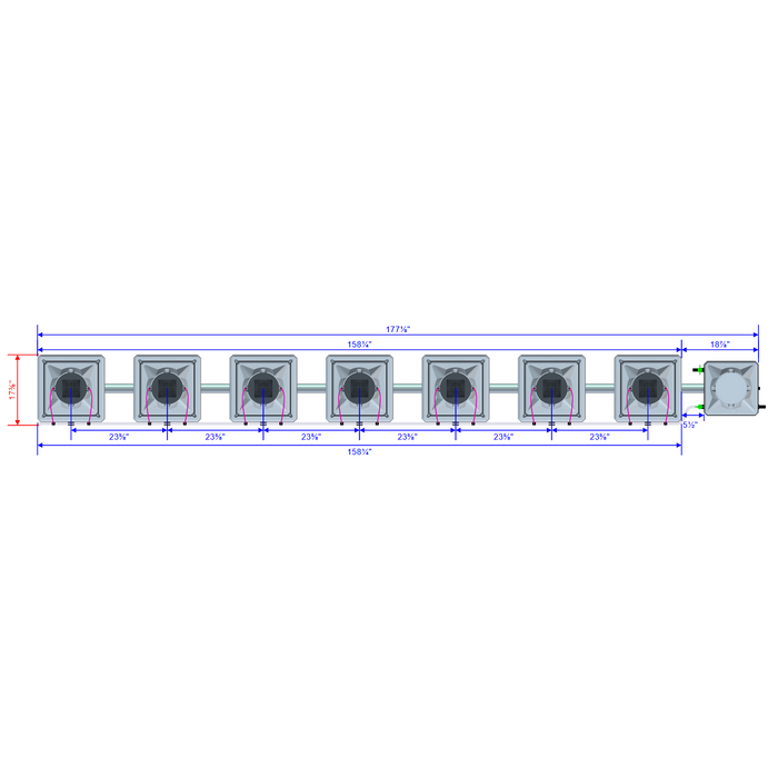 Alien Hydroponics AERO 7 Pot 1 Row Kit