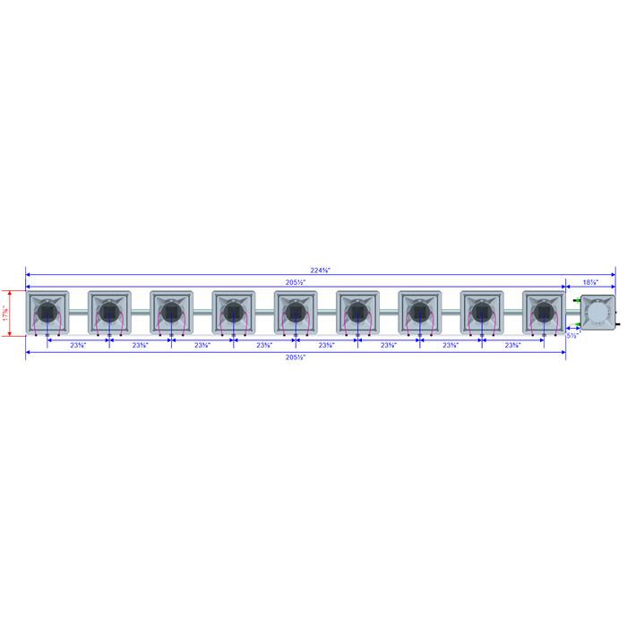 Alien Hydroponics AERO 9 Pot 1 Row Kit