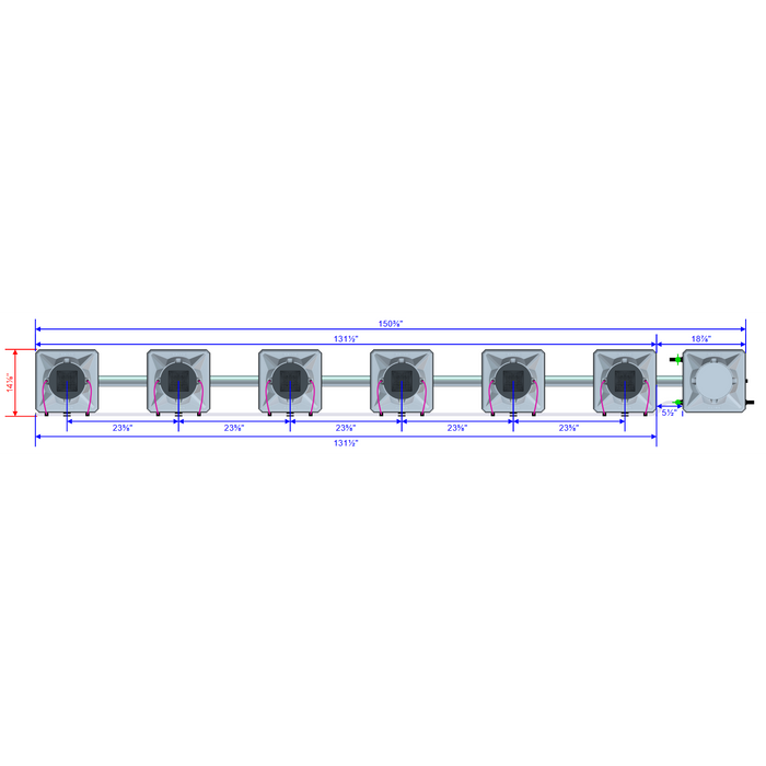 Alien Hydroponics AERO 6 Pot 1 Row Kit