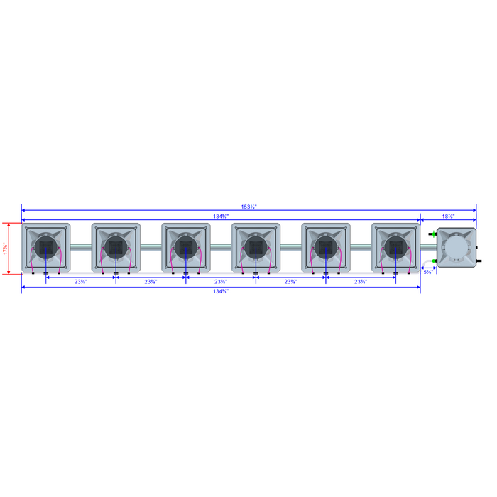 Alien Hydroponics AERO 6 Pot 1 Row Kit