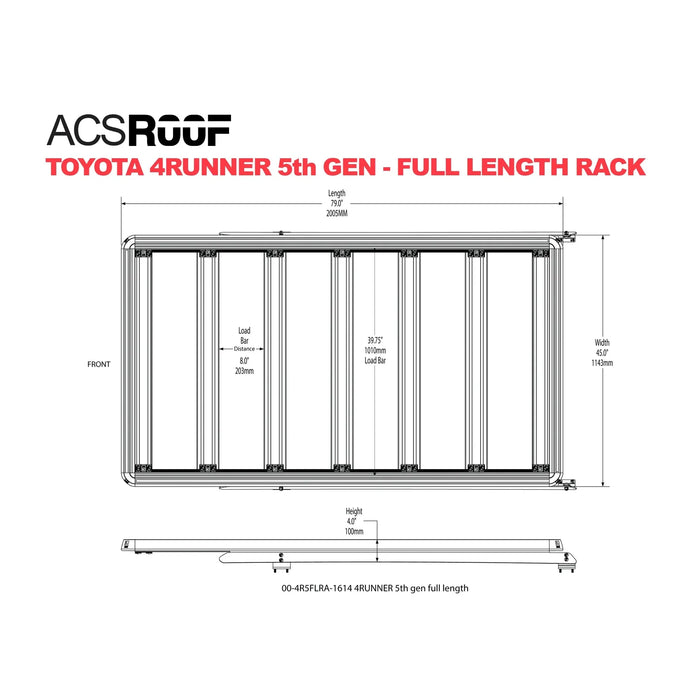 Leitner Designs ACS ROOF | Over Cab Platform Rack for Toyota 4Runner - Full Length